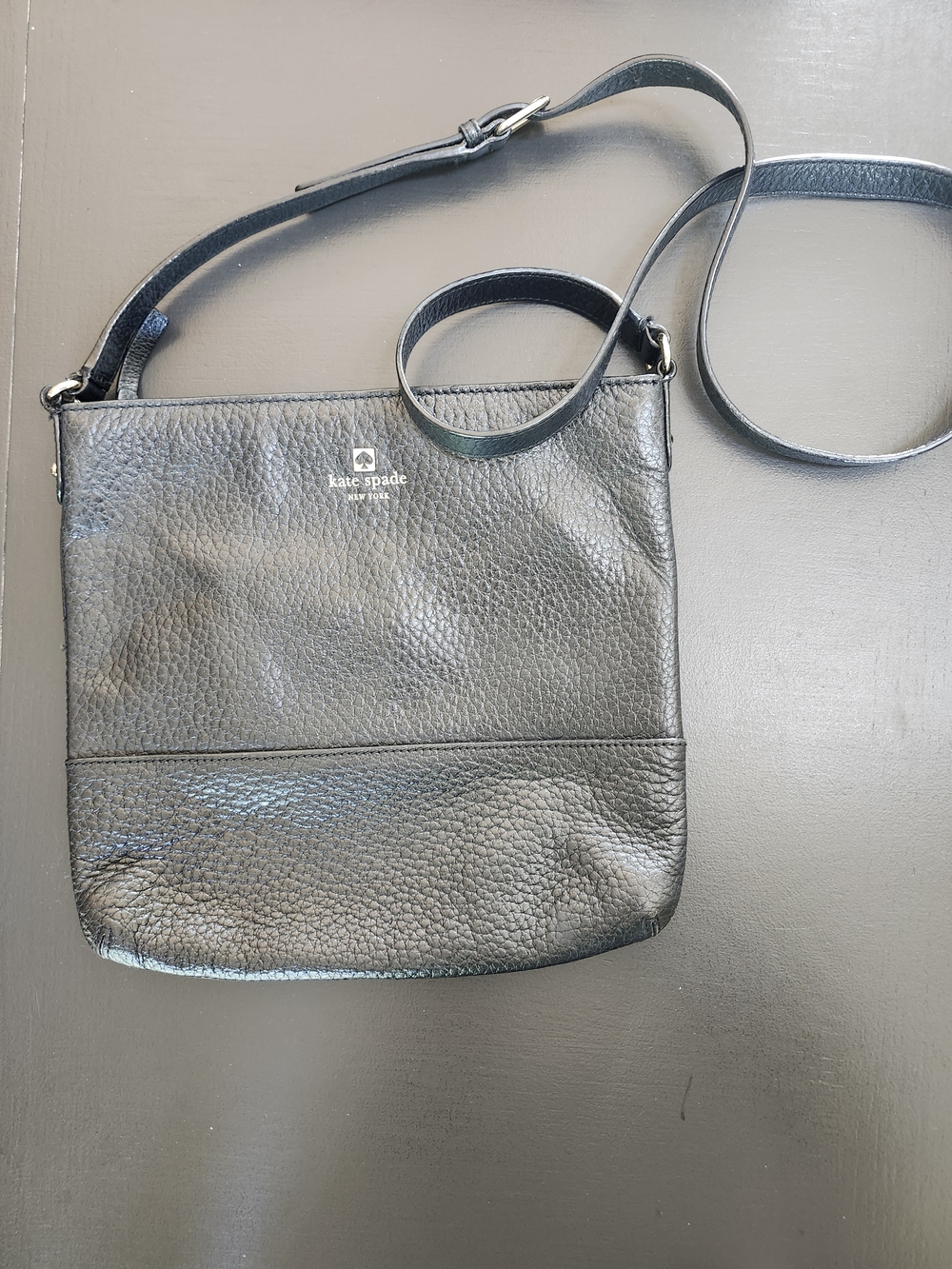 Kate Spade New York Southport Cora Black Pebbled Leather Crossbody Bag